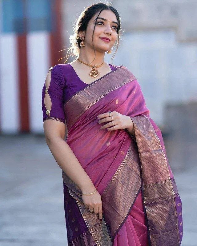 Manchali By Aab Soft Art Silk Jacquard Border Saree 